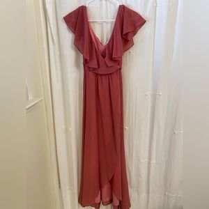 Baltic Born XS Katya Ruffle Maxi Dress Rosewood